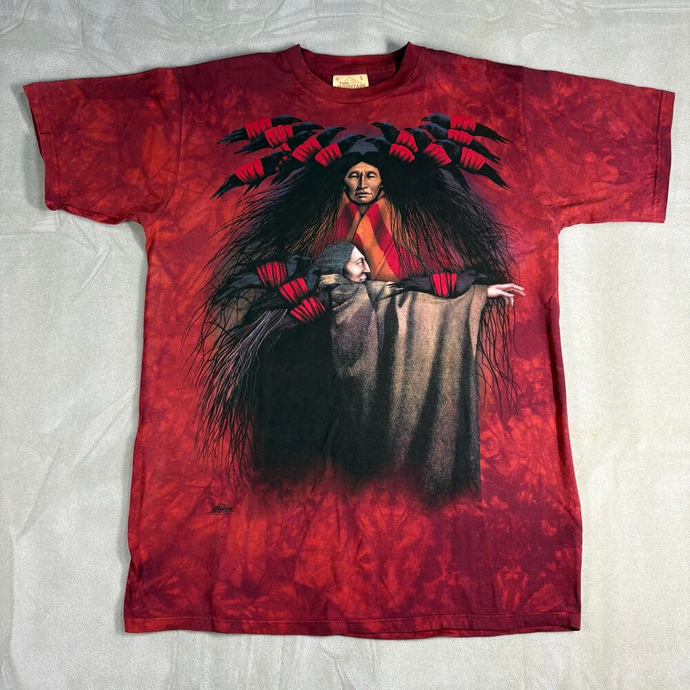 The‎ Mountain Vintage 2000 Native American Red Tie-Dye T-Shirt Size L